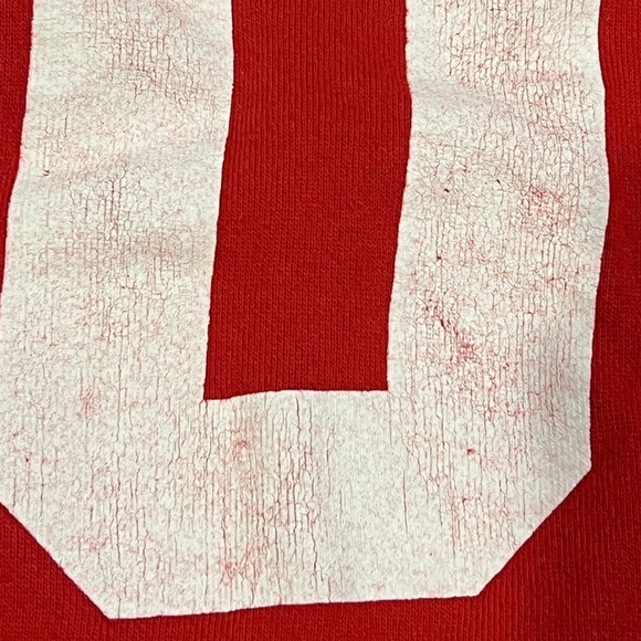 Vintage 1980s Austin Football Red Crewneck Pullover 80s Sweatshirt - Picture 4 of 6